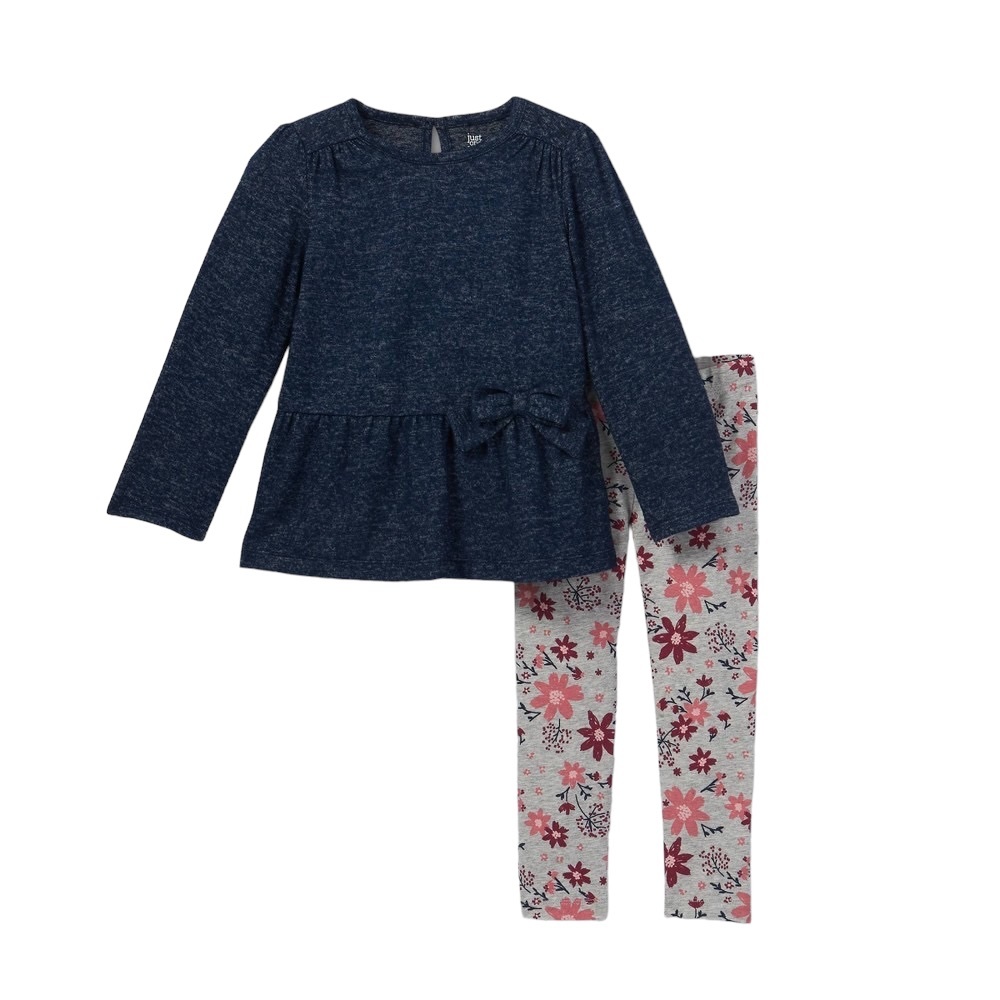 Carter’s Just One You Cozy Top & Floral Leggings Set Navy Blue 2T NWT